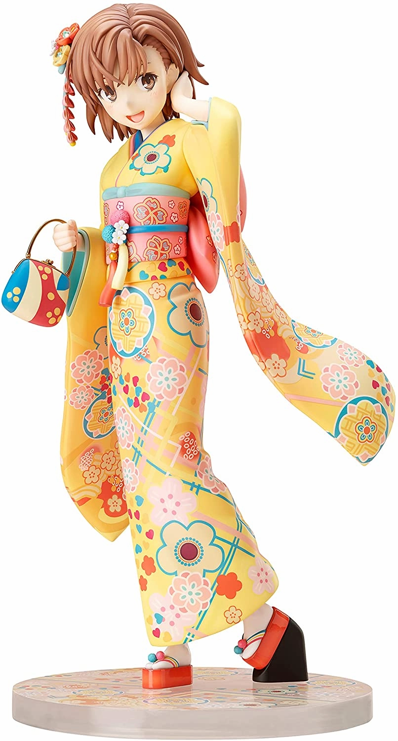 "A Certain Scientific Railgun T" F:Nex Misaka Mikoto Furisode Ver. 1/7 Scale Figure Anime Collectible Silver Coated