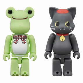 BE@RBRICK "Pickles the Frog" Pickles the Frog & NY@BRICK Black Cat Pierre 100% 2 Figure Set Fantasy Product Japanese Anime