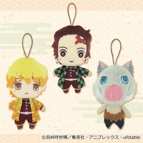 Vinyl Art Demon Slayer: Kimetsu no Yaiba - Kamado Tanjirou/Agatsuma Zenitsu/Hashibira Inosuke - Plush Strap