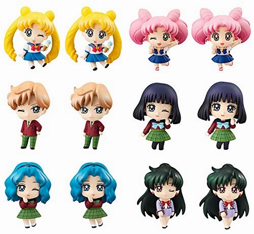 Bishoujo Senshi Sailor Moon Petit Chara! Series (School Uniform Ver. version) - 6 units  - MegaHouse Sports Memorabilia Chibi Hobby
