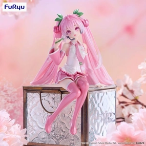 Action Decor PVC Figure Vocaloid Hatsune Miku Noodle Stopper Figure Sakura Miku 2024 Pearl Color Ver.