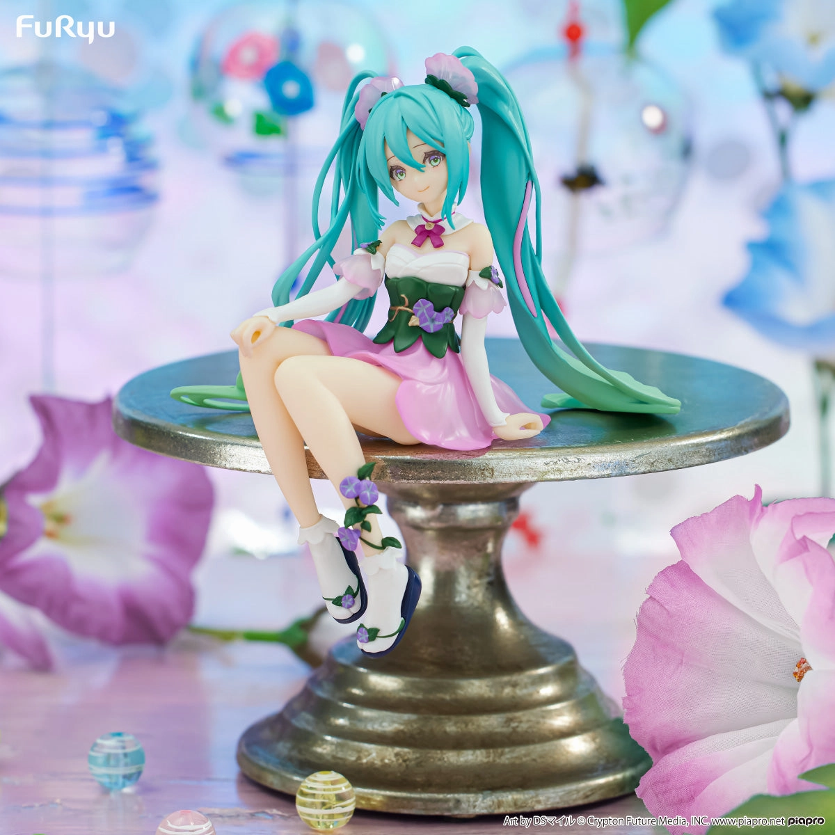 "Character Vocal Series 01 Hatsune Miku" Noodle Stopper Figure Flower Fairy -Morning Glory- Pink ver. Chibi Goods