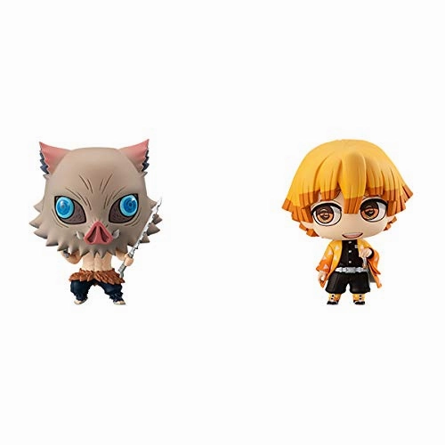 Kimetsu No Yaiba (Demon Slayer) - Chimi Mega Buddy Series!  Zenitsu Agatsuma & Inosuke Hashibira Set (MegaHouse) Animal Figure Gift Idea